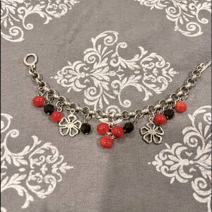 Red and Black Charm Bracelet